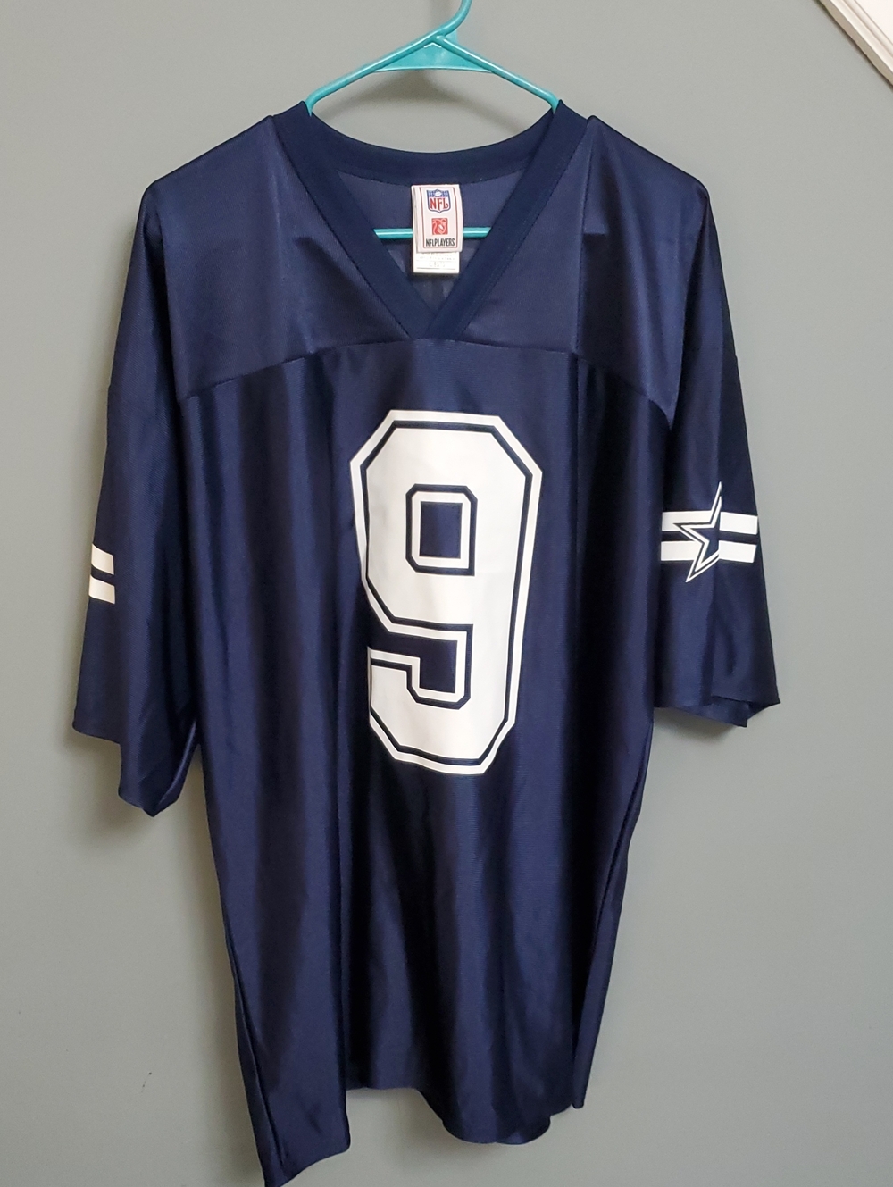 NFL #9 ROMO  COWBOYS Navy Blue & White Players Jersey (sz XL)